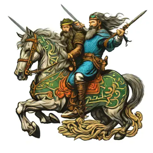 braveheart Celtic warrior riding William morris nouveau William Wallace  tattoo design idea