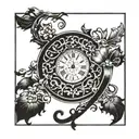 pendulum crush William morris art nouveau style tattoo design idea