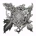 pendulum crush William morris art nouveau style tattoo design idea