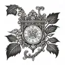 pendulum crush William morris art nouveau style tattoo design idea