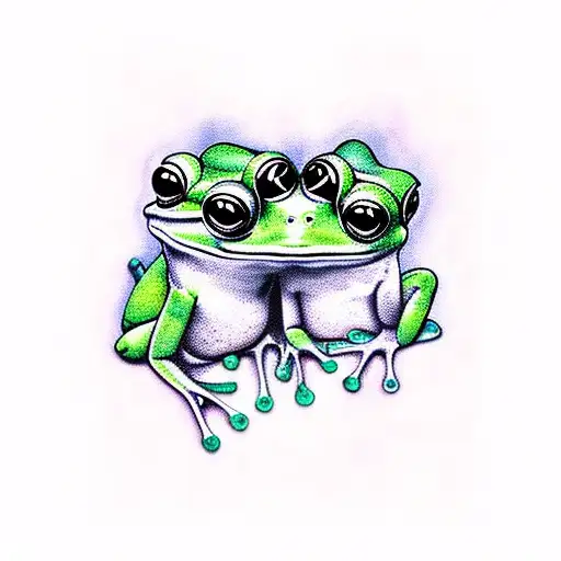 Cute Frog Couple tattoo design idea