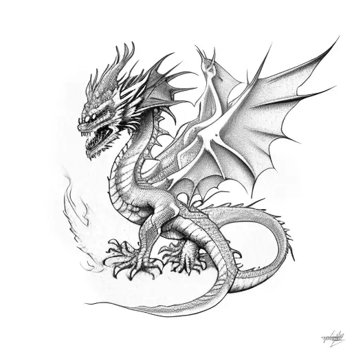 Dragon with phoenix style is yini yang tattoo design idea
