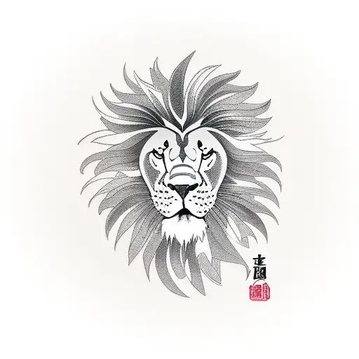 Laurel Wreath & Lion tattoo design idea