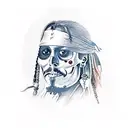 Jack Sparrow skull side view tattoo design idea