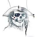 Jack Sparrow skull side view tattoo design idea