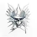 Jack Sparrow skull side view tattoo design idea