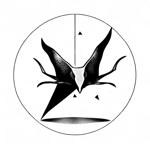 manta ray inside a triangle tattoo design idea