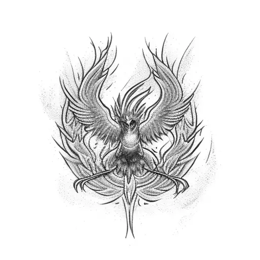 Phoenix vibrant color tattoo design idea