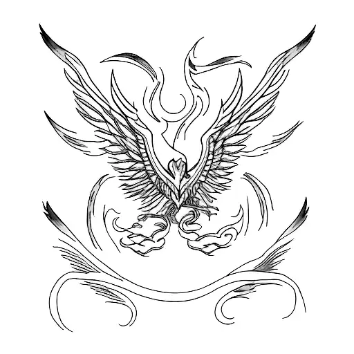 Phoenix vibrant color tattoo design idea