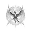 Phoenix vibrant color tattoo design idea