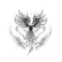 Phoenix vibrant color tattoo design idea