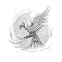 Phoenix vibrant color tattoo design idea