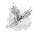 Phoenix vibrant color tattoo design idea