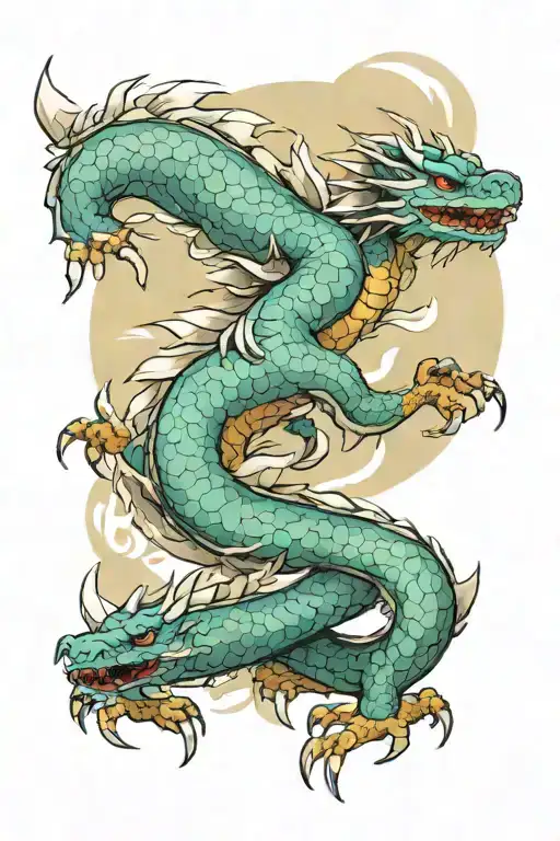haku dragon from spirited away tattoo design idea