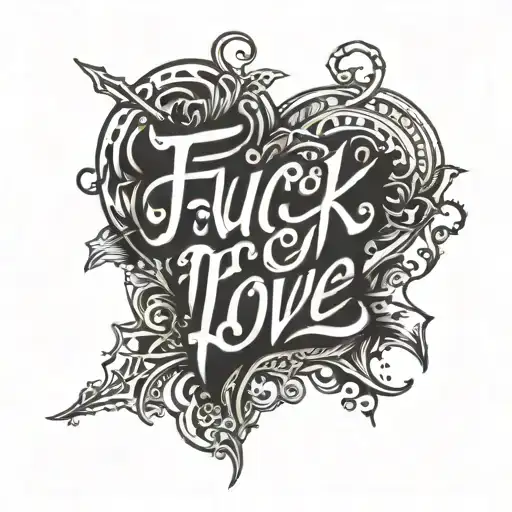 Fuck love tattoo design idea