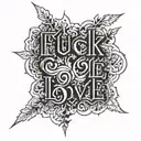 Fuck love tattoo design idea