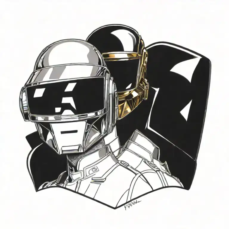 daft punk as tattoo artists tattoo design idea