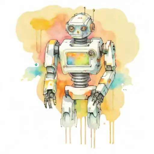 a tattoo on a robot that says "AI Art" tattoo design idea