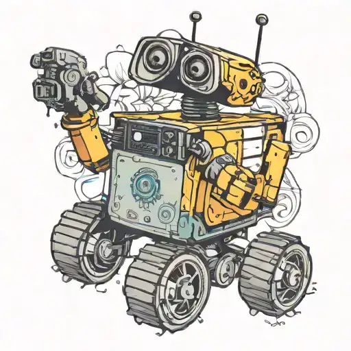 Wall-E tattoing a biker tattoo design idea