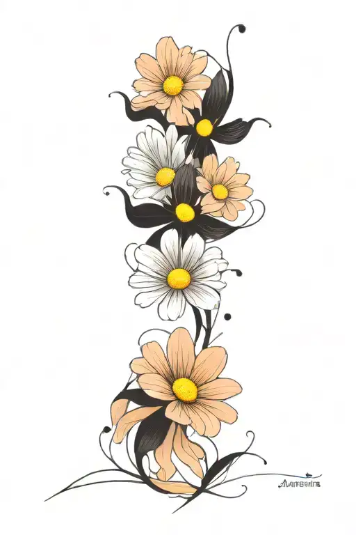 daisies tattoo design idea