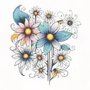 daisies tattoo design idea