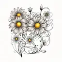 daisies tattoo design idea
