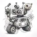 Wall-E covered in tattoos  tattoo design idea
