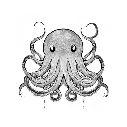 octopus black japanese clouds that look like ink tattoo design idea