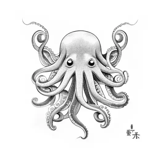 octopus arm sleeve with black japanese clouds that look like ink tattoo design idea