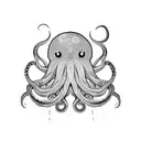 octopus black japanese clouds that look like ink tattoo design idea