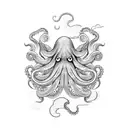 octopus black japanese clouds that look like ink tattoo design idea