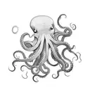 octopus black japanese clouds that look like ink tattoo design idea