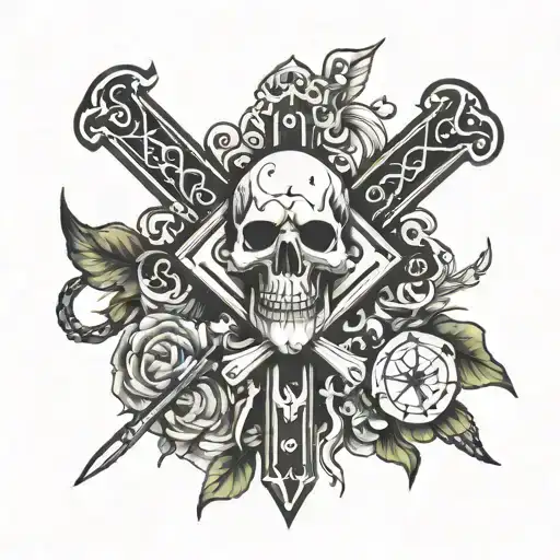 crux decusata, st andrew tattoo design idea
