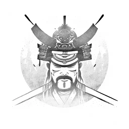 samurai with machete  tattoo design idea