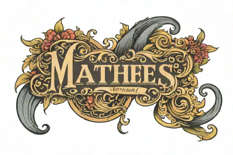 Last Name "Mathes" tattoo design idea