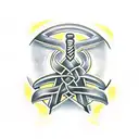 Thors Hammer, Mjolnir, with Celtic symbol of brotherhood in the middle tattoo design idea