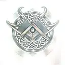 Thors Hammer, Mjolnir, with Celtic symbol of brotherhood in the middle tattoo design idea