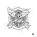 cruz com coroa de espinhos tattoo design idea