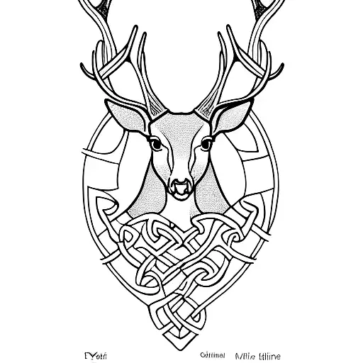 Celtic Deer tattoo design idea