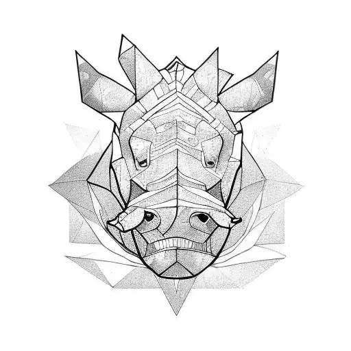 side rhino tattoo design idea