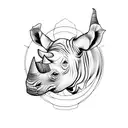 rhino tattoo design idea