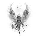 fallen angel tattoo design idea