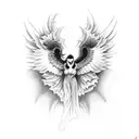 fallen angel tattoo design idea