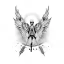 fallen angel tattoo design idea
