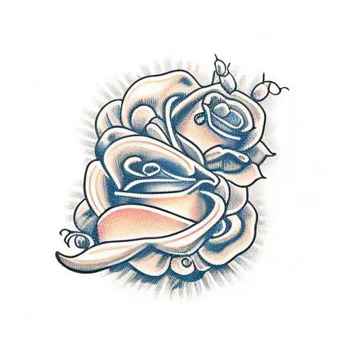 armas e rosas tattoo design idea