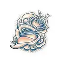armas e rosas tattoo design idea