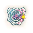 armas e rosas tattoo design idea