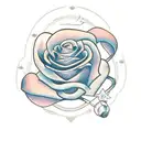 armas e rosas tattoo design idea