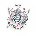 armas e rosas tattoo design idea