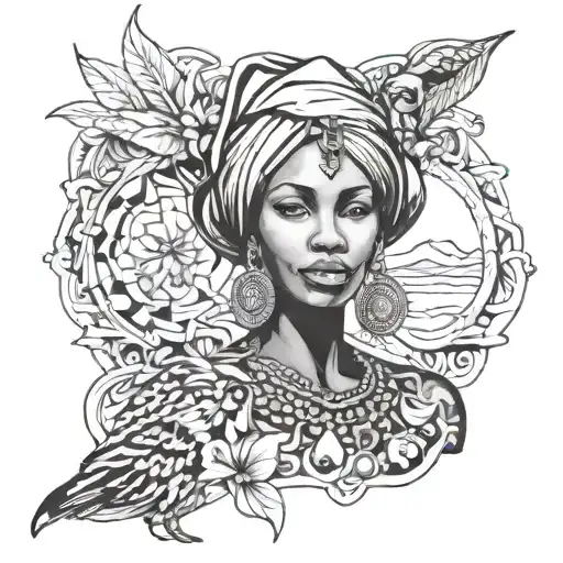 Haitian women tattoo design idea